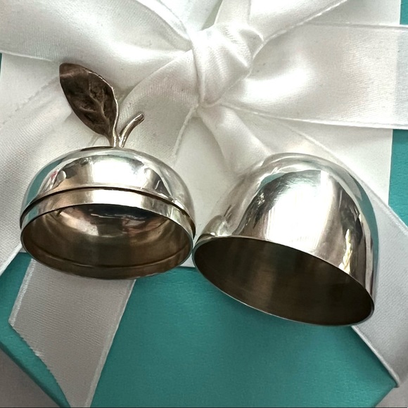 Vintage Tiffany & Co. apple trinket jewelry pill box lidded - Picture 13 of 16